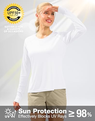 Women's UPF 50+ Sun Shirts Long Sleeve UV Protection Rash Guard Lightweight Quick Dry Workout Hiking Tops for Women2