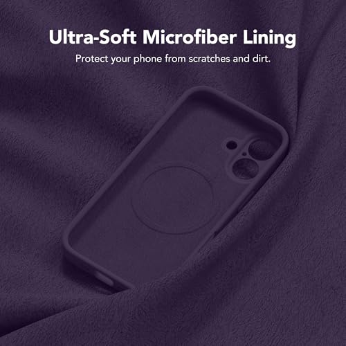 Image of Magnetic for iPhone 16 Plus Case, Compatible with MagSafe, [Full Camera Protection][Screen Protector] Silicone Shockproof Protective Phone Case for iPhone 16 Plus 6.7 inch, Deep Purple