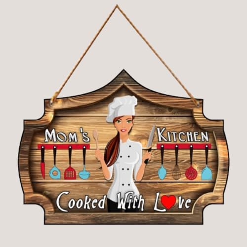 Image of pnf Poster And Frames Quotes Printed Mom's Kitchen Wooden Wall Door Sign Hangings | Home Decoration Item | For Living Room, Kitchen Door | Best Gifting Option 1021