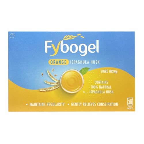 Fybogel Orange 3 Pack - Natural Laxative for Gentle Constipation Relief, 90 Total Sachets, Effective Digestive Aid, Easy-to-Use Fiber Supplement, Promotes Regularity