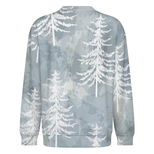 Mens Crewneck Sweater Christmas Silver Red Tree Crew Neck Sweater Long Sleeve Pullover Sweaters4