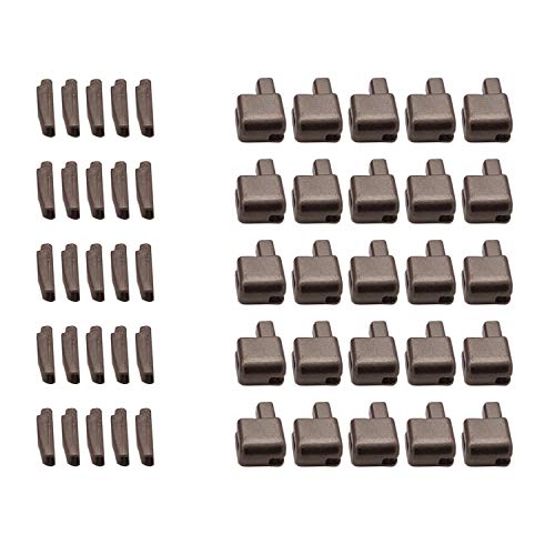 KUYLENT 25 Sets #5 Metal Zipper Latch Slider Retainer Insertion Pin Zipper Bottom Zipper Stopper Zipper Repair Kit for Zipper Repair Zipper Repair Kit (Dark Gray)
