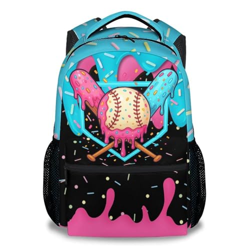 KNOWPHST Baseball Backpack for Boys Kids - Kids Backpacks Sports School Bookbag Youth Player Gift 17 Drip Design Schoolbag for Elementary Primary
