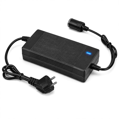 Przetwornica napięcia 230 V na 12 V, uniwersalny adapter sieciowy do samochodu, regulowane gniazdo zapalniczki samochodowej, stabilny zasilacz sieciowy, do lodówki, odkurzacza samochodowego, lodówki