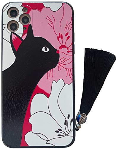 KOLOiPhone 11 Pro ケース iPhoneケース iPhone11proケース かわいい クロネコ 猫柄 ねこ ネコ 猫 スマホケース スマホカバー iPhone11 Pro