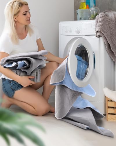 Image of Washable Bed Pads 36 inch x 72 inch - 2 Pack, Grey, Waterproof Bed Pads for Incontinence, Bed Wetting Pads for Bed, Sofa, Floor, Resuable Underpads for Adults, Seniors, Pet
