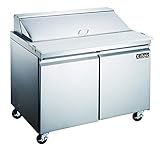 Xiltek 48″ Two Door Sandwich Salad Prep Table Refrigerator Cooler With 12 Pans Included