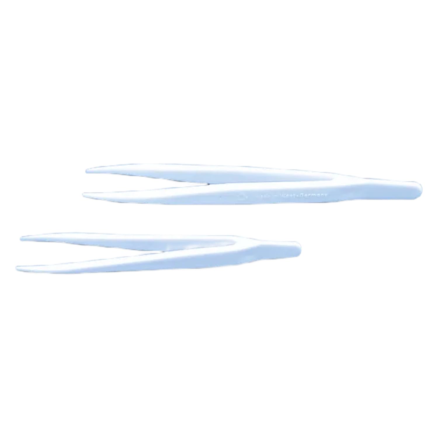 Vitlab Polimetilpent - Pinzette a punta, elastiche, 115 mm, 10 pezzi, colore: Bianco