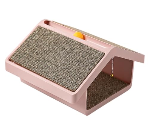 猫用爪とぎボード、特大猫用ハウス、小型・中型猫用ペット用品、段ボール製、耐摩耗性、欠けにくい、半オープンタイプの猫用ベッド猫の爪 猫の爪 ベッド 猫の爪 猫の家 (ピンク)