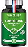 FORSKOLINE Pure - Brule Graisse 100% Naturel - Coupe-Faim - Aide à la Perte de Poids Rapide et Efficace - Accélère le Métabolisme - 60 Gélules Vegan - Nutrimea - Fabrication Française