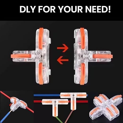 Image of ZIVIK 10 Pcs T-Shape 3 Way Wire Conductor Quick Cable Splitter Electrical Connectors Push-in Terminal Block Universal Wire Connectors for AWG 28-12 Cable, Wire Connector /Wire Jointer Cable Clamp