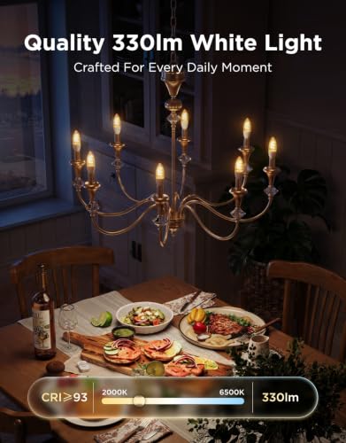 Image of Govee E12 LED Candle Bulb, Smart Chandelier Light Bulbs for Living Room
