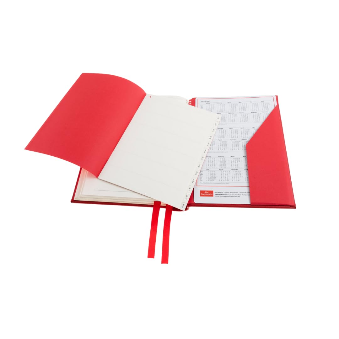 Agenda da scrivania 2025, visualizzazione settimanale, colore: rosso