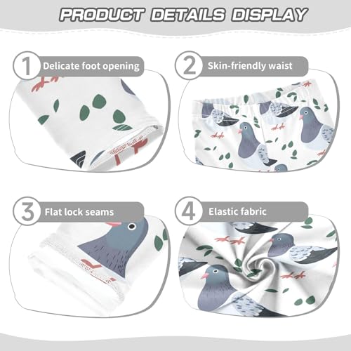 Pigeon Leaf Pattern Girls Leggings Soft Stretch Workout Yoga Dance Pants for Kids Casual Tights3