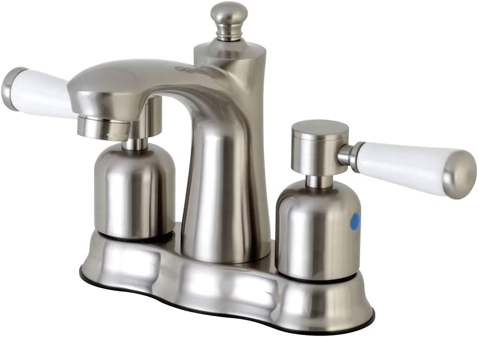 Kingston Brass FB7618DPL 4 in. Centerset Bathroom Faucet, Brushed Nickel