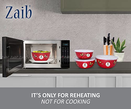 Image of Microwave Safe Stainless Steel Food Storage Container with Lid | Euro Mixing Bowl Set for Kitchen | 500ml, 800ml, 1250ml, 2000ml | Pack of 4 | Leak-Proof (Red Butterfly 4)