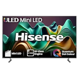 Hisense 55 Inch 4K Mini-LED TV 55U6NQTUK - Quantum Dot Colour, Dolby Vision Atmos, Hi-View Engine, FilmMaker Mode, Vidaa OS with Voice Control, Freely, Youtube, Netflix and Disney+ (2024 Model)