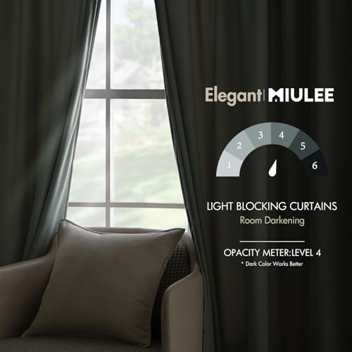 Image of MIULEE Velvet Curtains 52x108 inches 2 Panels Misty Blue Blackout Curtains | Luxury, Bedroom Living Room, Thermal Insulated, Super Soft Window Drapes, Rod Pocket & Back Tab