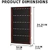 DisplayGifts 25 Pocket Watch Display Case Golf Bag Tag Collection Display Case Shadow Box with Small Hooks Mahogany Finish