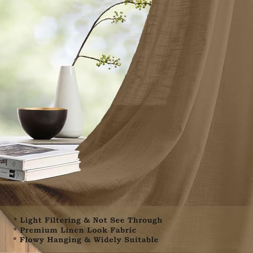 Image of HOMEMONDE Sheer Curtains for Living Room, Bed Room - Transparent Curtain Home Decor