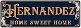 Hernandez Home Sweet Home Sign Decor Victorian Name Signs Wall Art Tin Plaque Steam Punk Decoration...