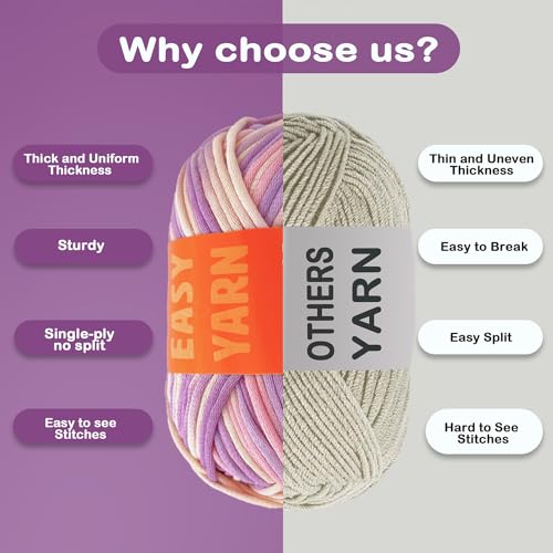 Image of 3.5Oz /120yds Beginner Easy Yarn for Crocheting and Knitting;Worsted-Weight Medium #4;Cotton Blend Yarn for Beginners Amigurumi DIY(Periwinkle,1 Skein)