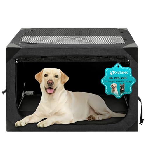 Foldable 3-Door Large Dog Soft Crate