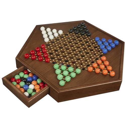Juego de Mesa Damas Chinas con Tablero de Madera 15" miniatura 1