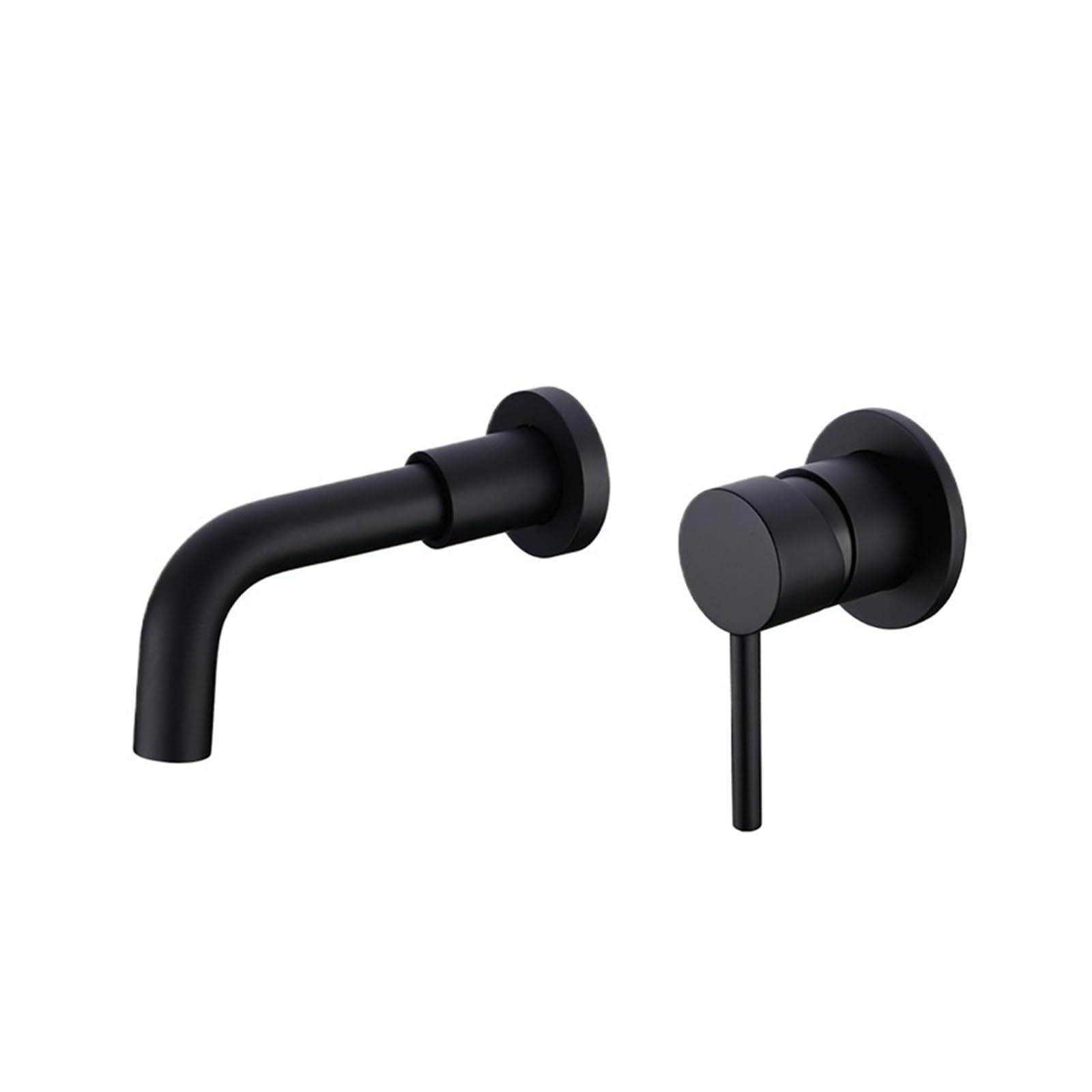 Robinet de lavabo noir eau chaude et froide avec buse pivotante 150mm