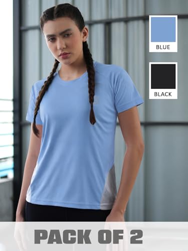 Image of CHKOKKO Gym Tshirt for Women Workout Dry Fit t Shirt Sports Tshirt Lightweight Round Neck Breathable Half Sleeve Activewear Mesh Running Yoga Tops for Woman