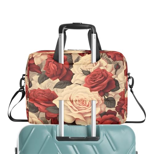 Maletín para portátil 15.6-16 pulgadas rojo con flores miniatura 7