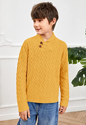 Teurkia Boys' Casual Knit Cable Turtleneck Sweater Rib Cuff Pullover for Kids4