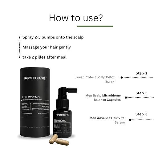 Image of FOLLIWISE Men Combo | Scalp Microbiome Balance Capsules 60 Veg + Vital Serum 30ml | Supports Density, Stronger Roots & Healthy Growth | Redensyl, Exosomes, Biotin, Collagen & Ayurvedic Extracts
