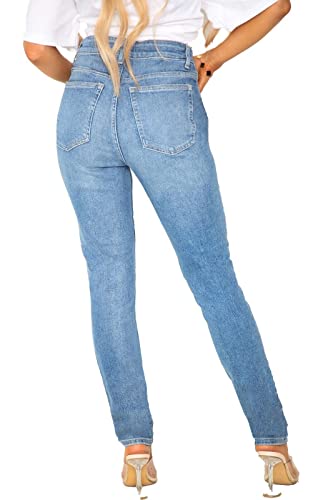UC Womens Ex High Street Brand Tapered High Waist Jeans Ladies Stretchy Denim - Image 6