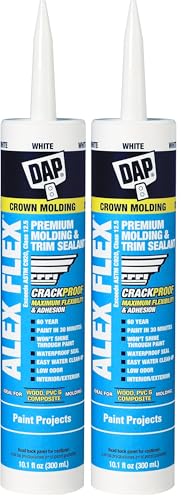 Image of DAP Alex Flex Premium Molding & Trim Siliconized Sealant, White, 10.1 Oz (7079818542) (Pack of 2)