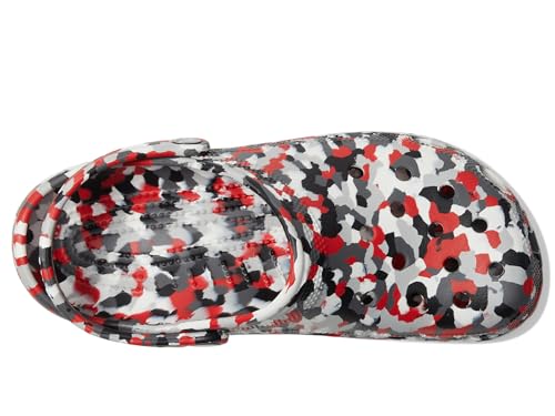 Image of Crocs Unisex Classic Marbled Tie-Dye Clog, Red /Multi Confetti, 13 Women /11 Men, Medium