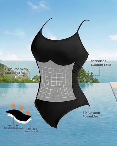 Image of Period Swimwear for Teens One Piece Ultra-Thin Quick-Dry Leakproof Tummy Control Swim Suit ,Multi