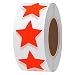 Hybsk(TM) 1" Red Star Shape Paper Sticker Labels Packaging Seals Crafts Wedding Favor Tag Labels 500 Total Per Roll (1 Roll)