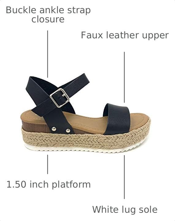 Image of Soda CLIP ~ Women Open Toe Ankle Strap Platform Espadrille Sandal
