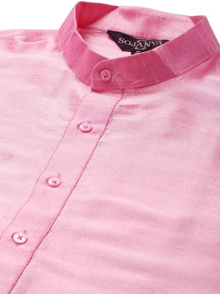 Image of SOJANYA (Since 1958, Men's Silk Blend Grey Kurta Pyjama & Silk Blend Jacket Combo