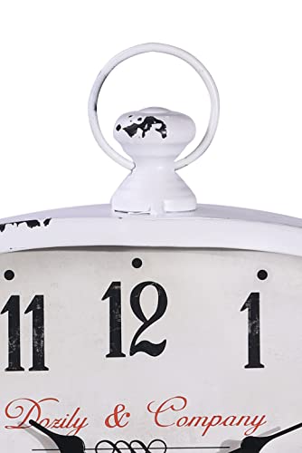 Dozily Oval Vintage Wall Clocks Battery Operated Silent Non-Ticking Decor Wall Clocks (White) #TOP2