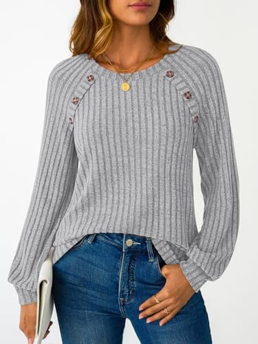 Image of LILLUSORY Womens Tops Long Sleeve Shirts Fall Lightweight Sweaters
