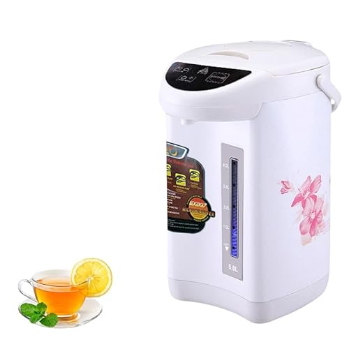【TVT】電気ポット 5.8L 節電対策シンプル設計 簡単操作 保温ポット 大型 湯沸かし ポット 保温機能 電動給湯 空焚き防止 過昇温度防止 小型 ポット 節電 ケトル 再沸騰 省エネ 保温 シンプル 湯沸かし 湯沸し器 日本仕様プラグ (ホワイト)
