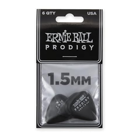 Ernie Ball Prodigy Guitar Picks, Standard, Black 1.5mm, 6-pack (P09199) Cover