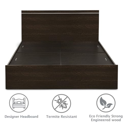 Image of DELITE KOM Jazz Engineered Wood Queen Box Bed (Finish Color Flowery Wenge Delivery Condition Knockdown)