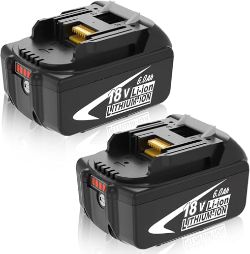 2-Pack Upgraded 6000mAh BL1860B BL1860 Replacement for 18V Battery 6.0Ah Compatible with 18 Volt Battery Lithium BL1860B BL1860 BL1850 BL1850B BL1840 BL1830 Compatible with 18V Power Tools (White)