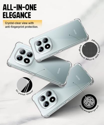 Image of WOW IMAGINE Clear Back Cover Case for Redmi Note 15 Pro Plus 5G Shockproof Soft TPU Case | Cushioned Edges for Ultimate Protection Back Cover Case - Transparent