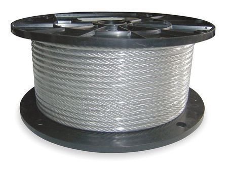 Dayton 2vjk6 Cable,1/16 In,l250ft,wll96lb,7x7,steel