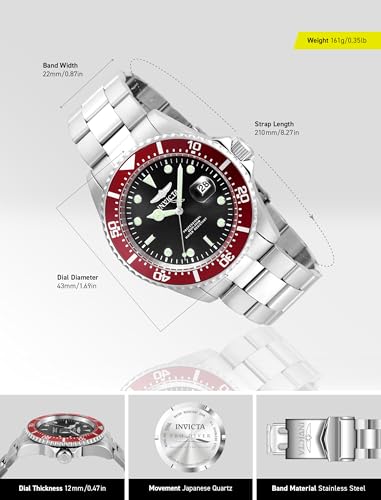 Invicta Men's 22020 Pro Diver Analog Display Quartz Silver Watch3