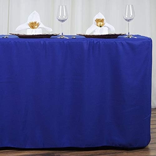 Miniatura 10 de Mantel rectangular negro ajustado de 4 pies de 48 pulgadas x 24 pulgadas, con caballete de poliéster, lavable, para bodas, banquetes, cocina, baby